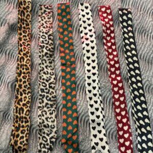 (6) Plaid Print Small Silk Scarf